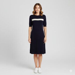 Draper James Women's Size XL Navy Stripe Mohair Sweater Midi Knit Dress